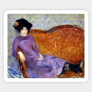 High Resolution William Glackens Painting The Purple Dress 1910 Sticker